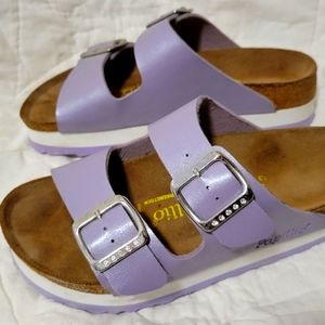 Birkenstock, Papillio, purple platforms 8-8.5